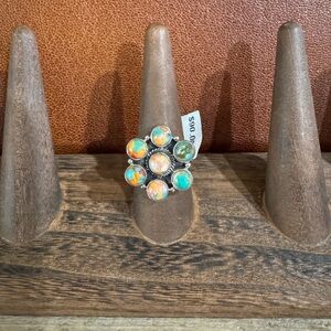 Spiny Oyster Turquoise cluster ring